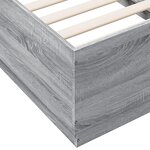 vidaXL Cadre de lit avec lumières LED sonoma gris 75x190 cm