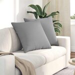vidaXL Coussins de canapé 2 Pièces Gris 80 x 80 cm tissu