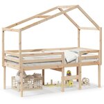 vidaXL Lit haut sans matelas 75x190 cm bois de pin massif