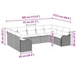 vidaXL Ensemble de canapé de jardin Gris polyrotin