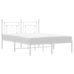 vidaXL Cadre de lit métal sans matelas et tête de lit blanc 140x190 cm