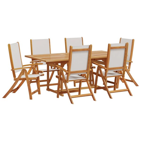 vidaXL Ensemble à manger de jardin 7Pièces bois d'acacia solide textilène