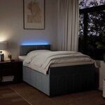 vidaXL Sommier à lattes de lit et matelas gris clair 120x190 cm tissu
