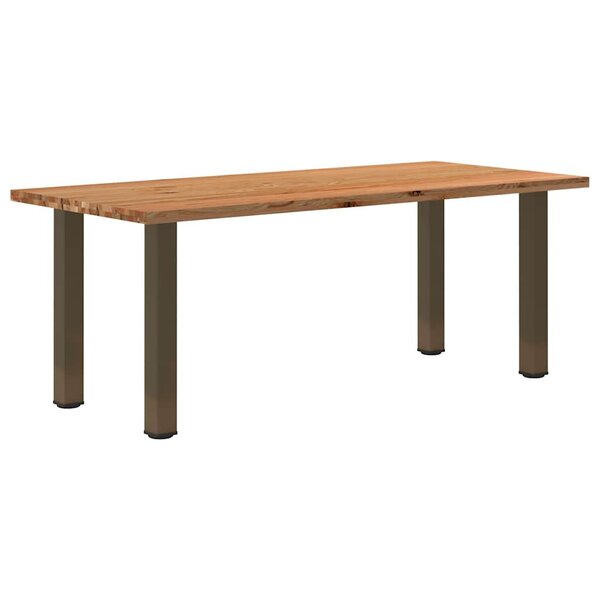 vidaXL Table à manger marron clair bois de chêne massif rectangulaire