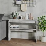 vidaXL Table console gris béton 102x30x80 cm bois d'ingénierie