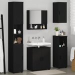 vidaXL Ensemble de mobilier de salle de bain Montage mural 5 Pièces Noir