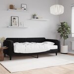 vidaXL Lit de jour avec matelas noir 100x200 cm velours