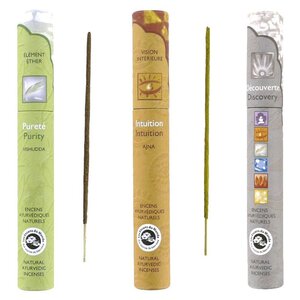 Kit d'Encens ayurvédique - Intuition  Pureté  Découverte