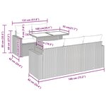 vidaXL Salon de jardin 6 Pièces avec coussins gris clair résine tressée