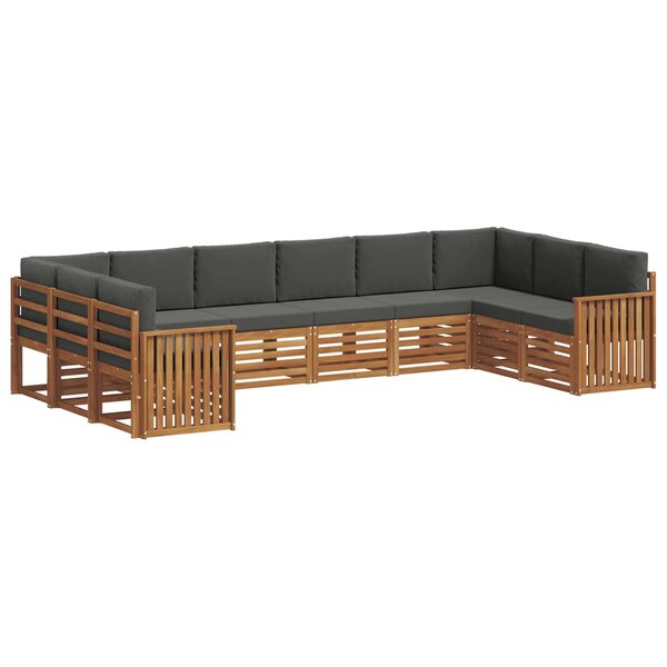 vidaXL Ensemble de canapés d'extérieur 10 pc Naturel et Anthracite