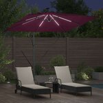vidaXL Parasol banane à mât déporté Rouge bordeaux 249 x 249 x 250 cm