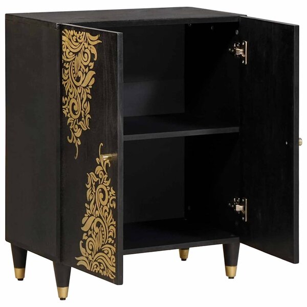 vidaXL Buffet Noir 60 x 33 x 75 cm Bois de mangue massif