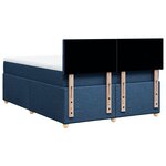 vidaXL Sommier à lattes de lit avec matelas Bleu 140x200 cm Tissu