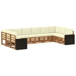 vidaXL Ensemble de canapés d'extérieur 10 Pièces Naturel et Crème