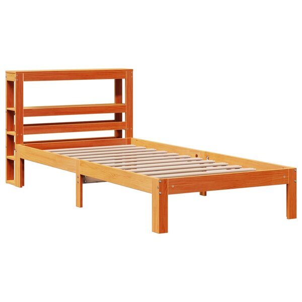 vidaXL Cadre de lit sans matelas cire marron 100x200cm bois pin massif