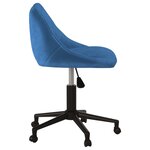 vidaXL Chaise pivotante de bureau Bleu Velours