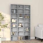 vidaXL Armoire à CD Sonoma gris 102x23x177 5 cm Bois d'ingénierie