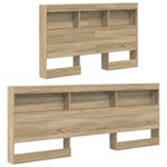 vidaXL Tête de lit de rangement Chêne sonoma 120 cm Bois d'ingénierie