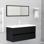 vidaXL Armoire d'évier avec lavabo intégré noir bois d'ingénierie