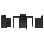 vidaXL Ensemble de salle à manger jardin de 5 pièces avec coussins en poly rattan noir
