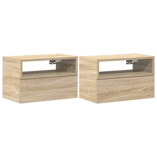 vidaXL Tables de chevet murales 2 Pièces chêne sonoma 45x26x28 5 cm
