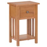 vidaXL Table à revues avec tiroir 35x27x55 cm Bois de chêne solide