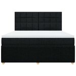 vidaXL Sommier à lattes de lit avec matelas Noir 180x200 cm Tissu