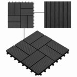 vidaXL Carreau de terrasse 22 Pièces Noir 30 x 30 cm WPC