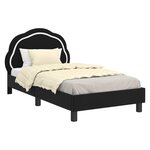vidaXL Cadre de lit pour enfants avec tête de lit Noir 80 x 160 cm