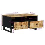vidaXL Table basse 80x54x40 cm Bois de manguier solide et d'ingénierie