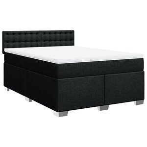 vidaXL Sommier à lattes de lit avec matelas Noir 160x200 cm Tissu