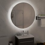 vidaXL Armoire de salle de bain miroir rond et LED Blanc 54x54x17 5 cm