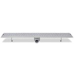 vidaXL Drain de douche linéaire 2 Pièces 930 x 140 mm Acier inoxydable