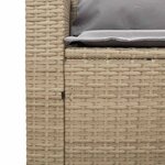 vidaXL Salon de jardin 5 Pièces avec coussins empilable beige polyrotin