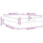 VidaXL Cadre de lit ottoman et matelas gris clair 140x200 cm tissu