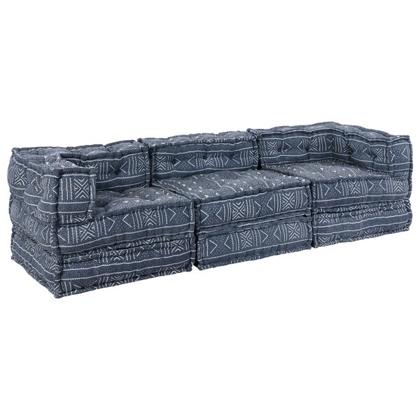 vidaXL Coussin 3 Pièces Bleu 70 x 70 x 54 cm Polyester