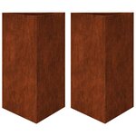 vidaXL Jardinières 2 Pièces triangulaire acier résistant aux intempéries