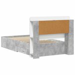 vidaXL Cadre de lit avec rangement Gris béton 75 x 190 cm