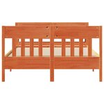 vidaXL Cadre de lit sans matelas cire marron 140x190cm bois pin massif