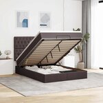 VidaXL Cadre de lit ottoman avec matelas marron foncé 140x200 cm tissu