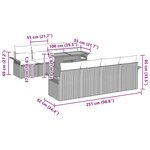vidaXL Ensemble de canapé de jardin 7 Pièces Noir 100 x 55 x 73 cm