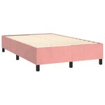 vidaXL Sommier à lattes de lit avec matelas Rose 120x200 cm Velours