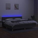 vidaXL Sommier à lattes de lit et matelas et LED Gris foncé 200x200 cm