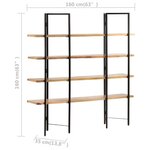 vidaXL Bibliothèque à 4 niveaux 160x35x160 cm Bois de manguier massif