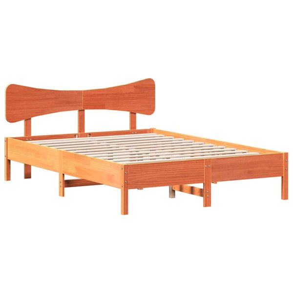 vidaXL Cadre de lit sans matelas cire marron 120x190cm bois pin massif