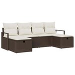 vidaXL Ensemble de canapé de jardin avec coussin 6 Pièces Marron et crème