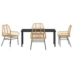 vidaXL Ensemble de salle à manger pour jardin 5 Pièces Marron polyrotin