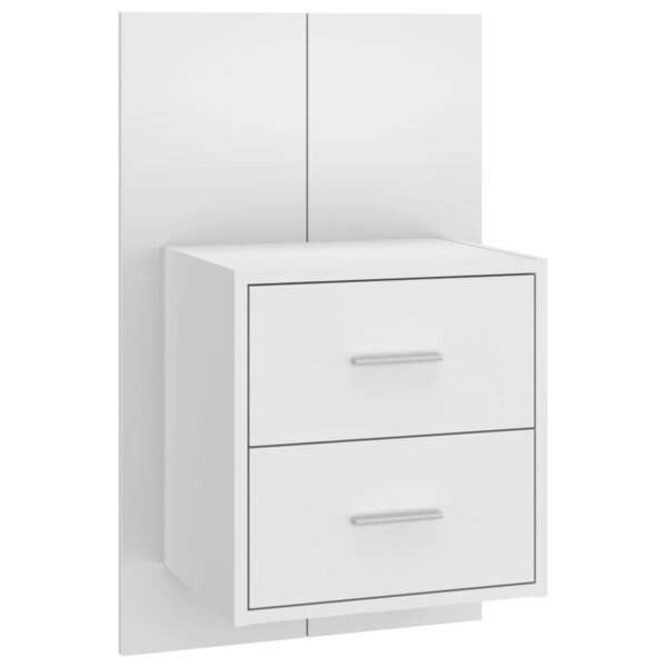 vidaXL Table de chevet murale Blanc