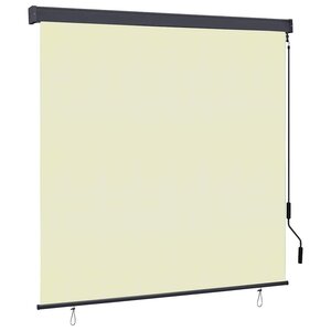 vidaXL Store Roulant Extérieur Rayé Réglable Crème 180 x 250 cm tissu