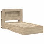 vidaXL Cadre de lit avec rangement Chêne Sonoma 90 x 190 cm
